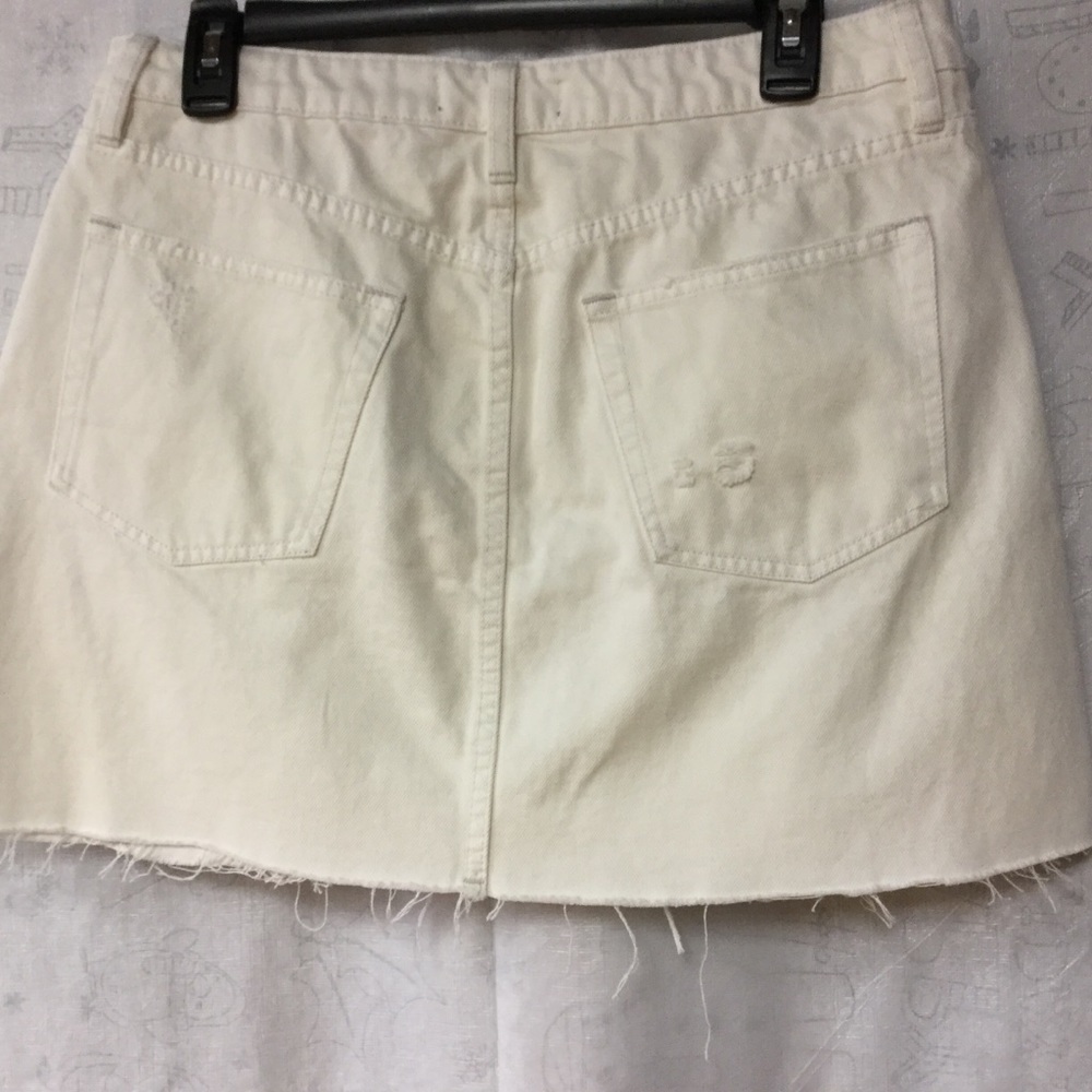 Free People Denim Skirt White 31 Mini Cotton - Picture 13 of 15